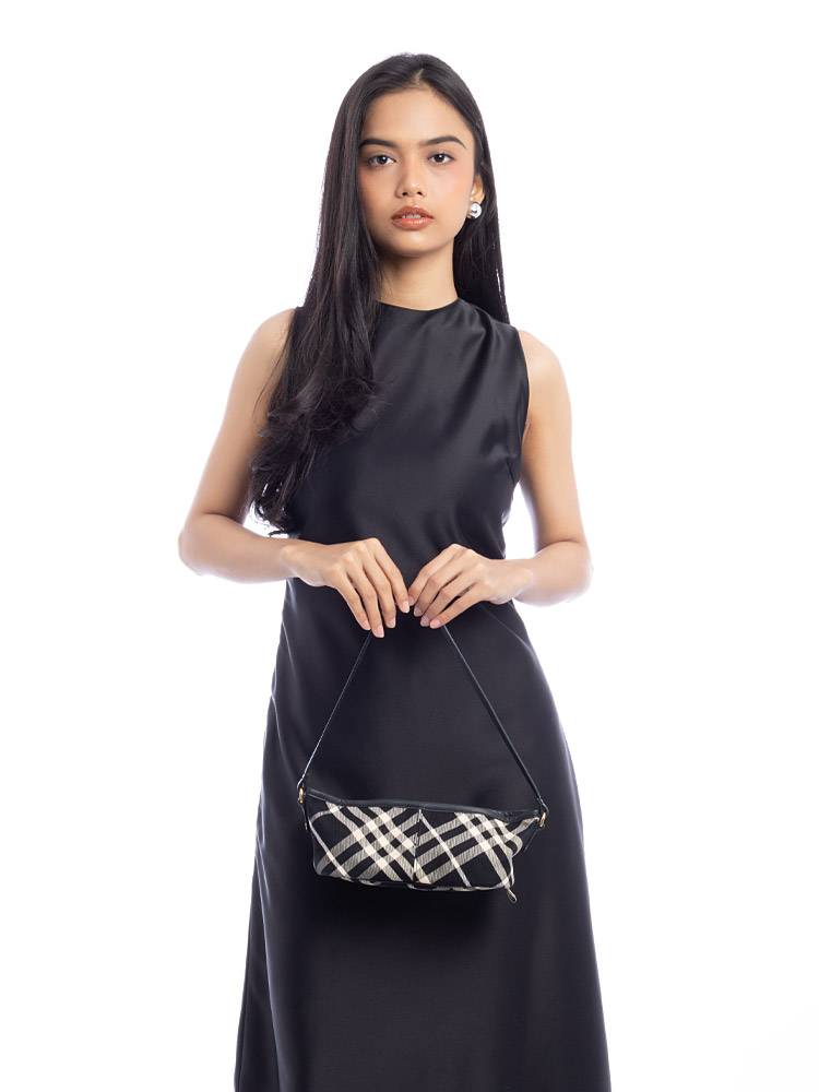 Essential Check Simple Baguette Black Calico