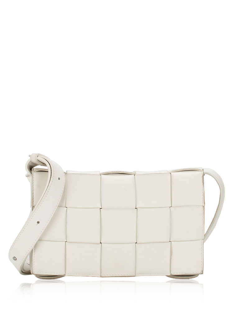 Nappa Maxi Intreccio Cassette Crossbody White