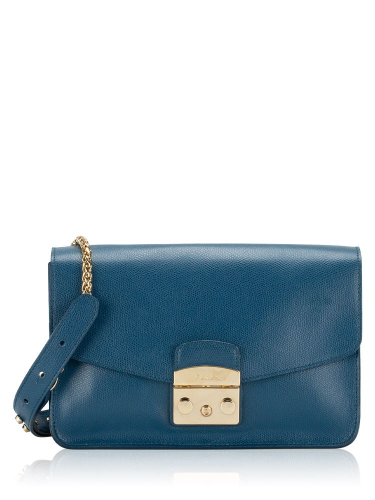 Metropolis Medium Chain Shoulder Bag Blu Ginepro