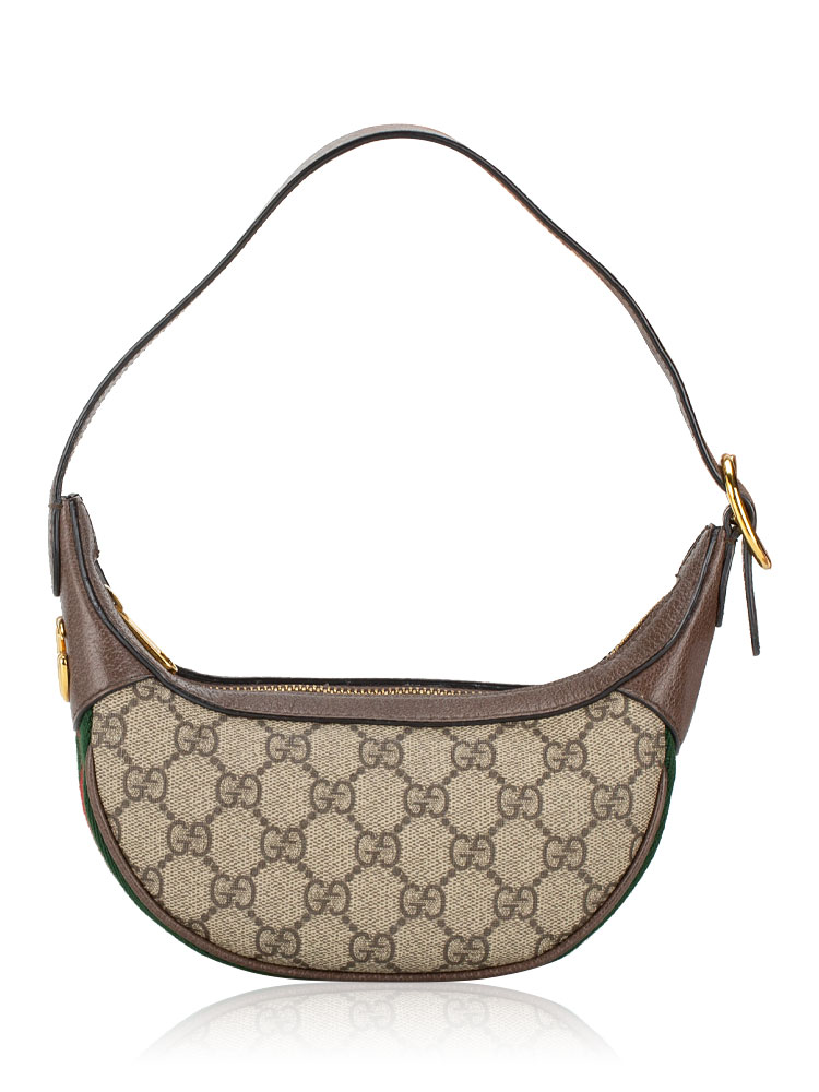 GG Supreme Web Ophidia Half Moon Mini Hobo Beige New Acero
