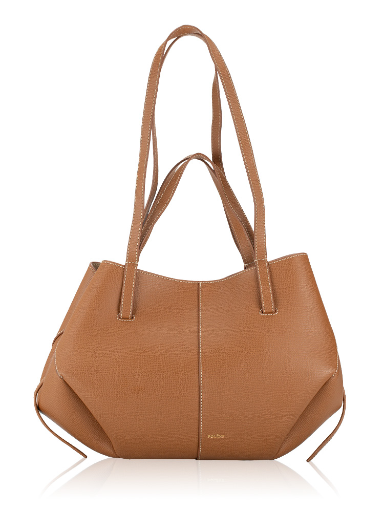 Textured Calfskin Cyme Mini Tote Camel