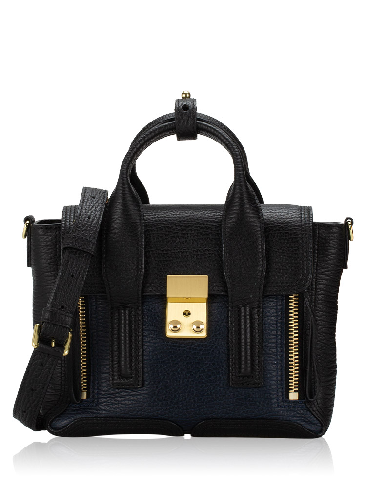 3.1 Textured Calfskin Mini Pashli Ink Black