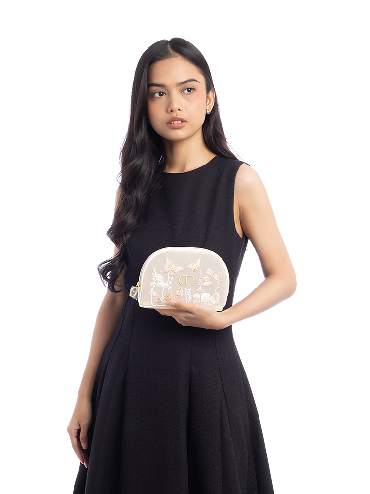 Beauty Embroidered Butterfly 
Dragonfly Mesh Pouch