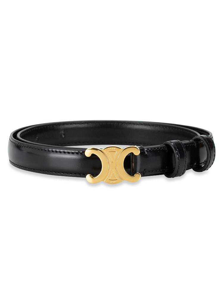 Calfskin Triomphe 18 MM Belt Black Sz 80