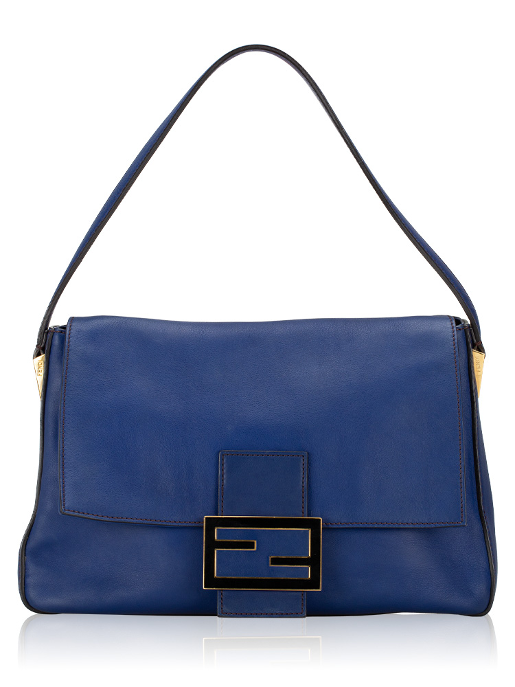 Vitello Flamingo Enamel Big Forever Mama Baguette Blue