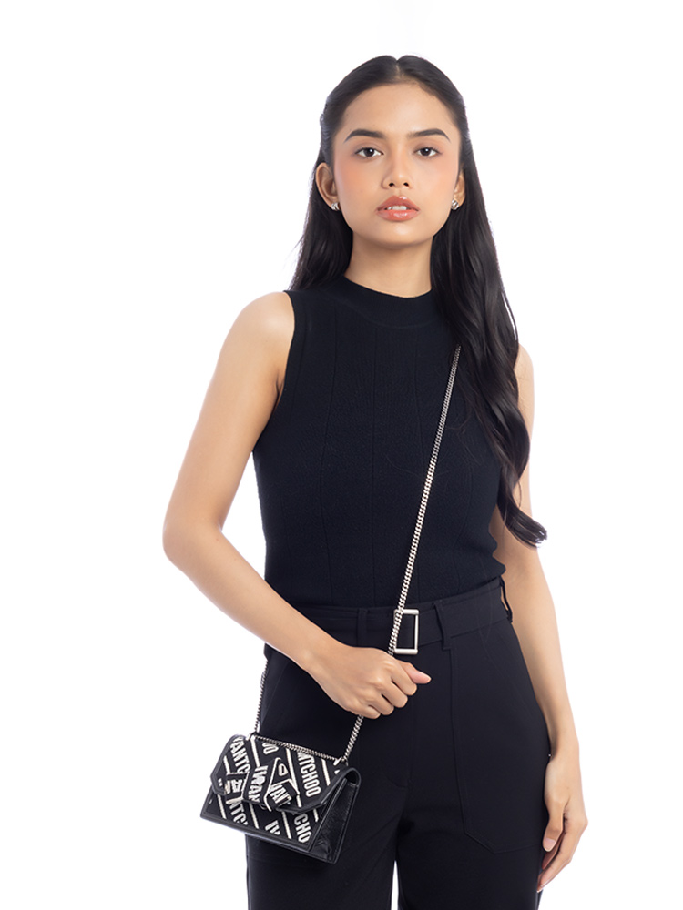 Canvas Logo Finley Shoulder Bag Black