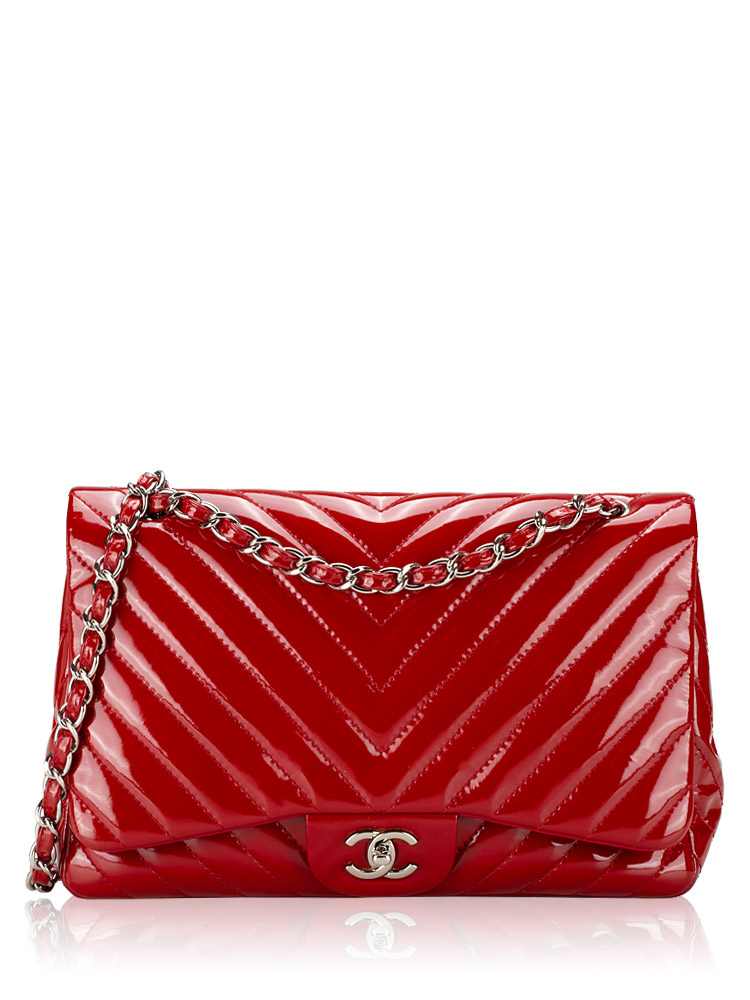 Patent Chevron Jumbo Single Flap Red