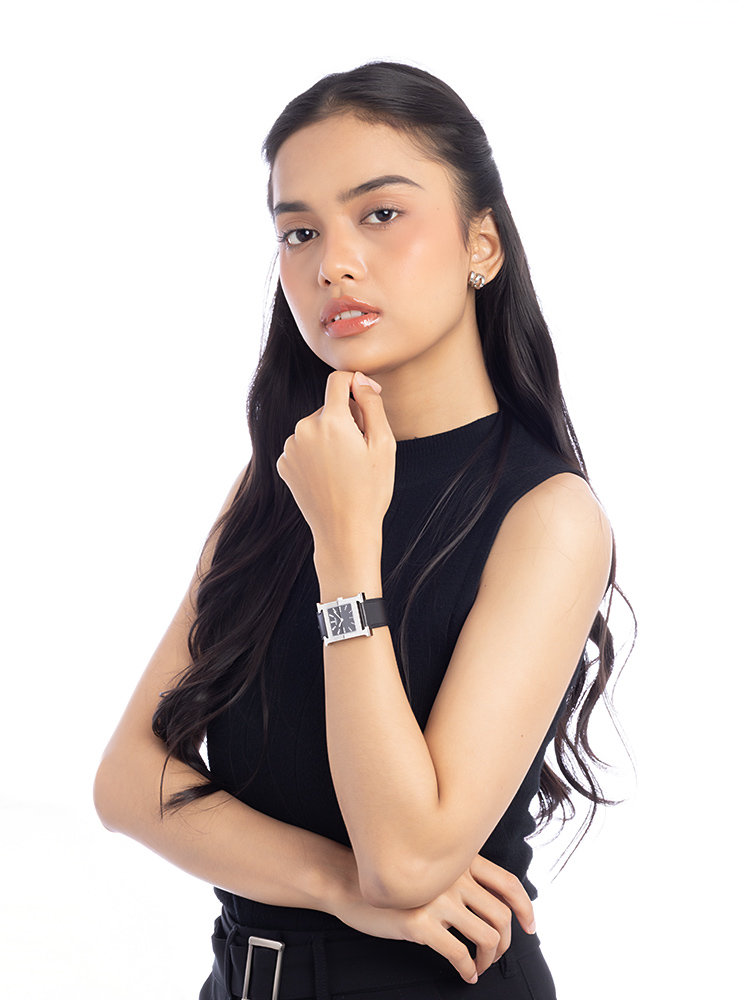 Barenia Diamond 26mm H Hour PM Watch Noir