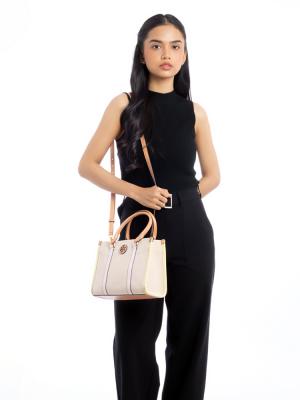 Blake Canvas Small Tote Natural Pink Pastry