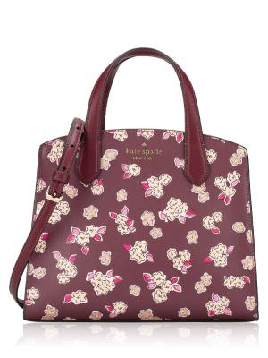 Tinsel Satchel Frosted Floral Deep Berry