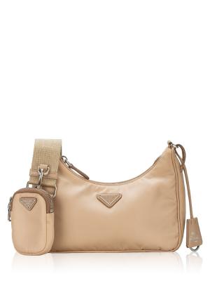 Tessuto Saffiano Re-Edition 2005 Muti Pochette Shoulder Bag Cammeo