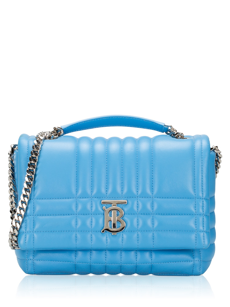 Lambskin Quilted Small Lola Satchel Bright Sky Blue