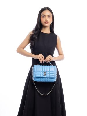Lambskin Quilted Small Lola Satchel Bright Sky Blue