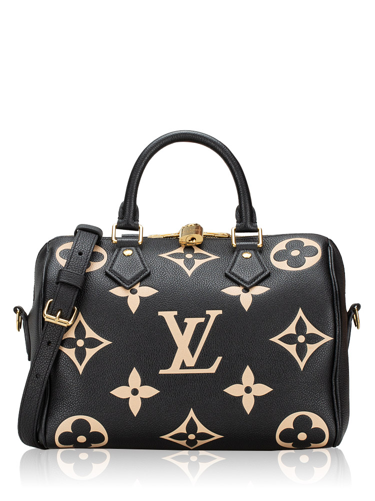 Monogram Empreinte Bicolor Speedy 25 Bandouliere Black Crème