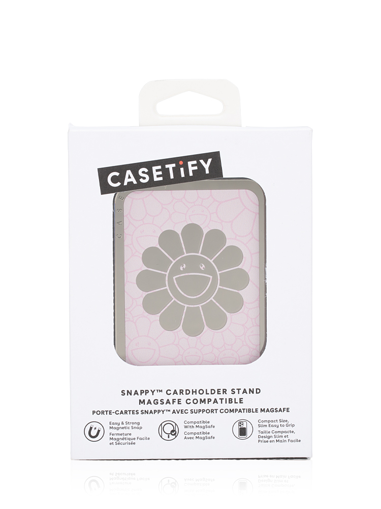 x Murakami Flowers Bloom Snappy Card Holder Stand Mirror Pink