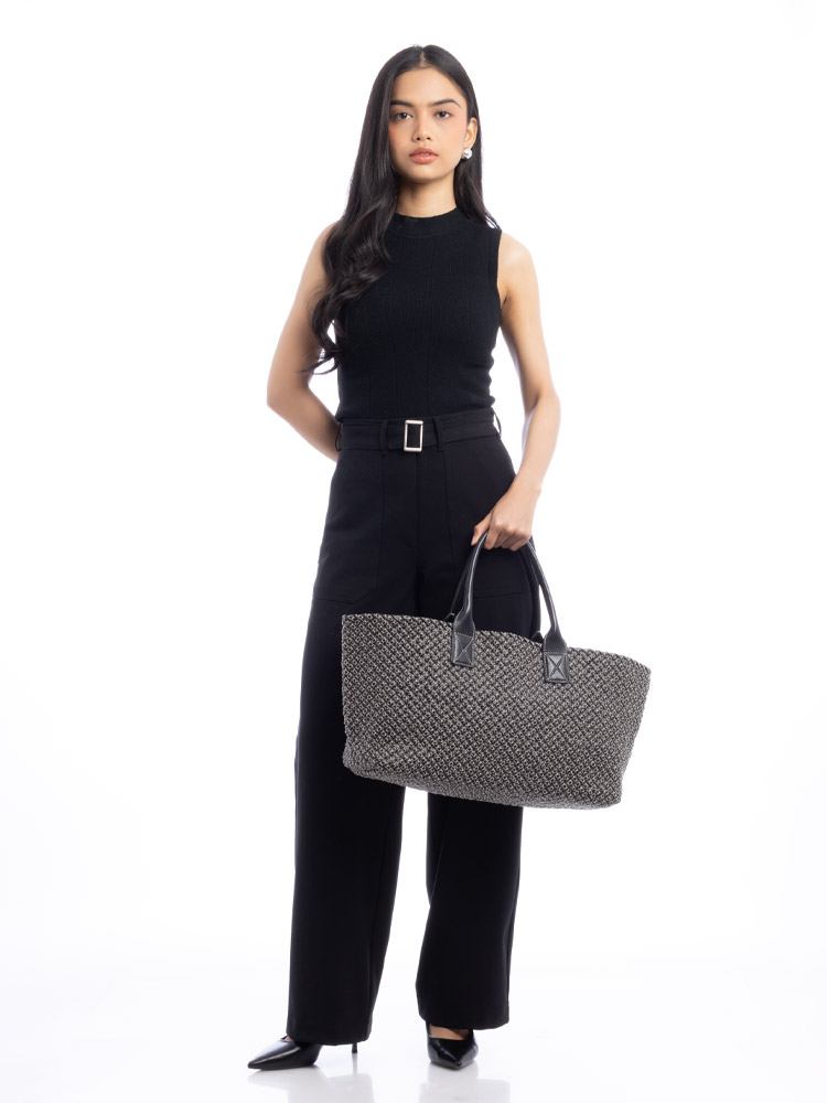 Nappa Intrecciato Limited Edition Medium Cabat Black White