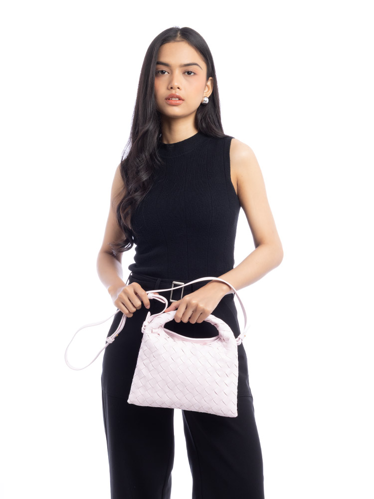 Calfskin Intrecciato Mini Hop Bliss Washed