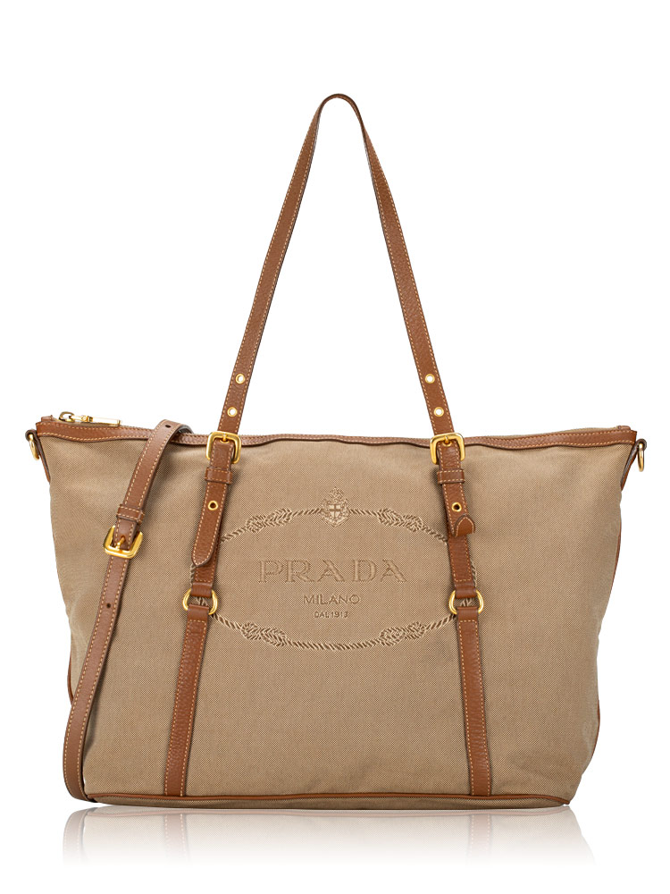 Logo Jacquard Tote Corda Brandy