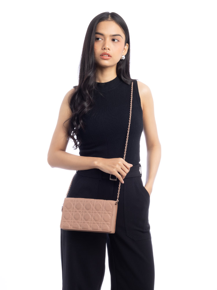 Ultra Matte Cannage Lady Dior Chain Crossbody Blush