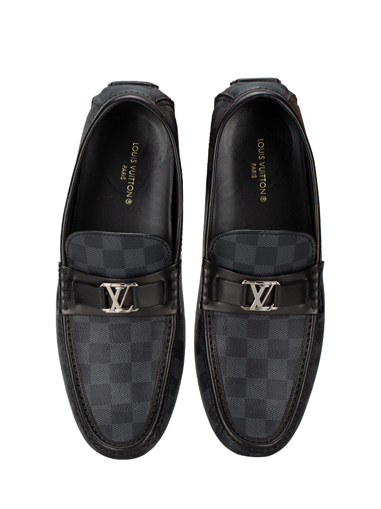 Mens Damier Graphite Hockenheim Loafers Sz 9