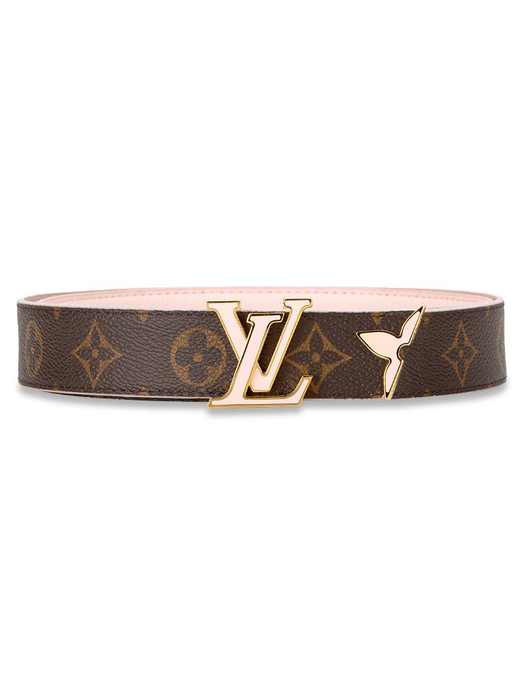 Monogram Pretty LV 30mm Reversible Belt Rose Poudre Sz 90