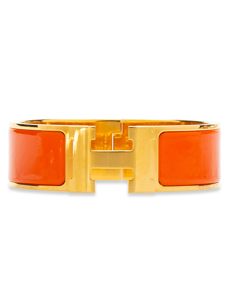 Enamel Wide Clic Clac H Bracelet GM Orange Fruite