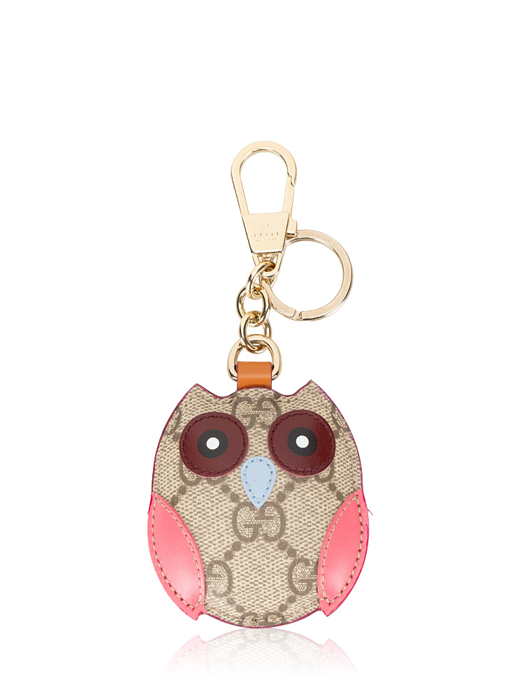 GG Canvas Owl Bag Charm Pink