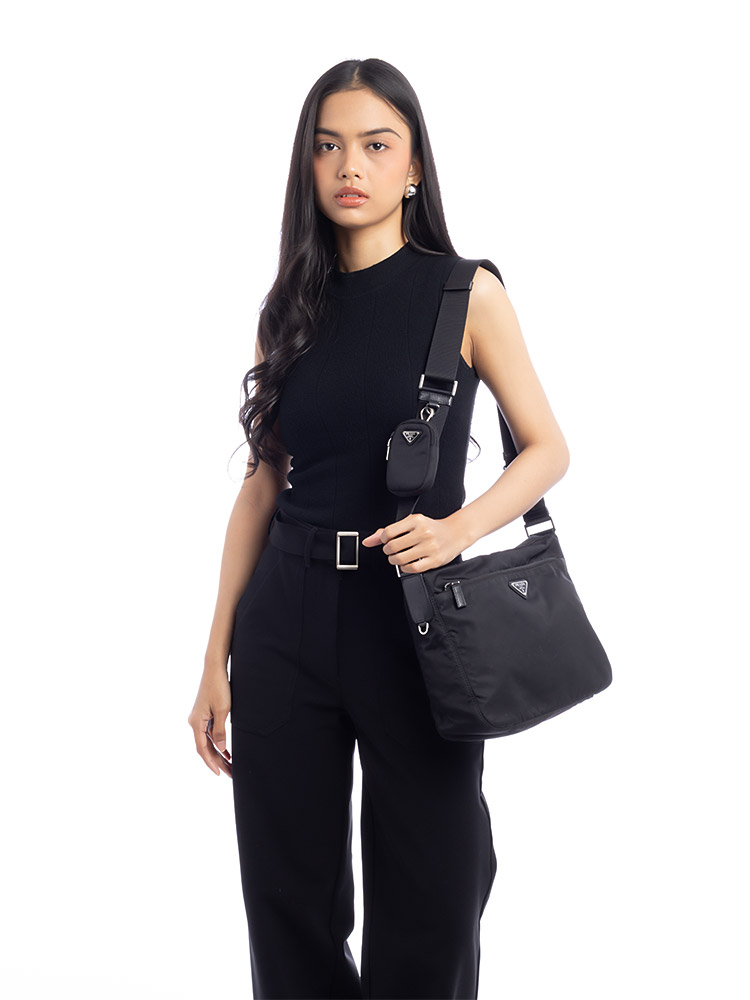 Re-Nylon Multipochette Messenger Nero