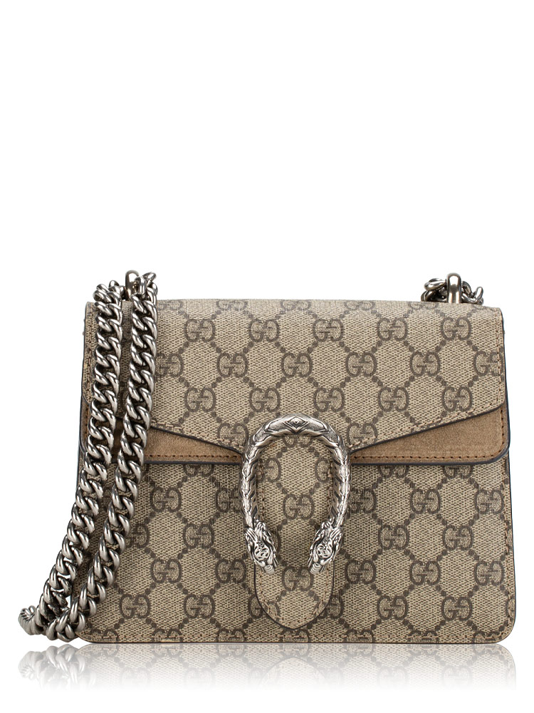 GG Supreme Dionysus Mini Flap Shoulder Bag Taupe