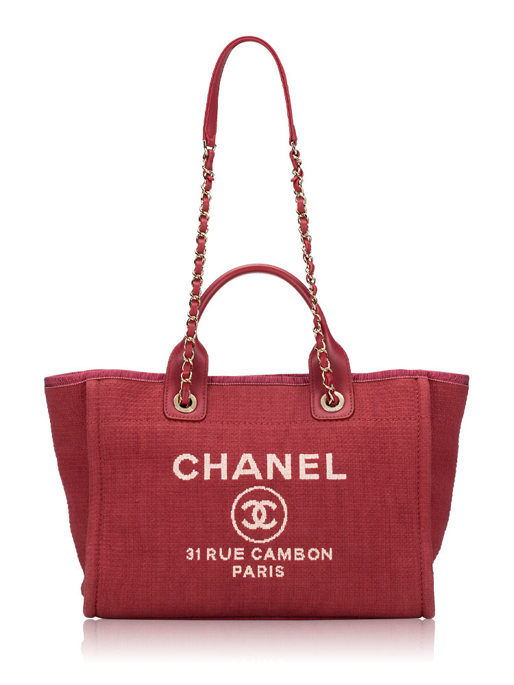 Canvas Small Deauville Tote Burgundy