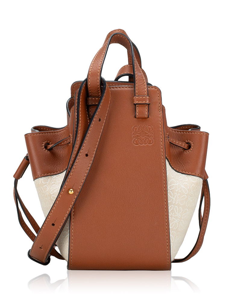 Calfskin Anagram Hammock Mini Shoulder Bag Natural Tan