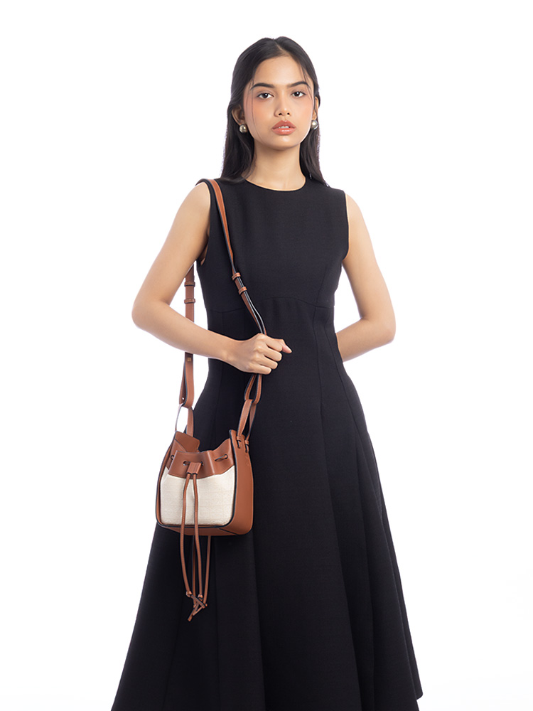 Calfskin Anagram Hammock Mini Shoulder Bag Natural Tan