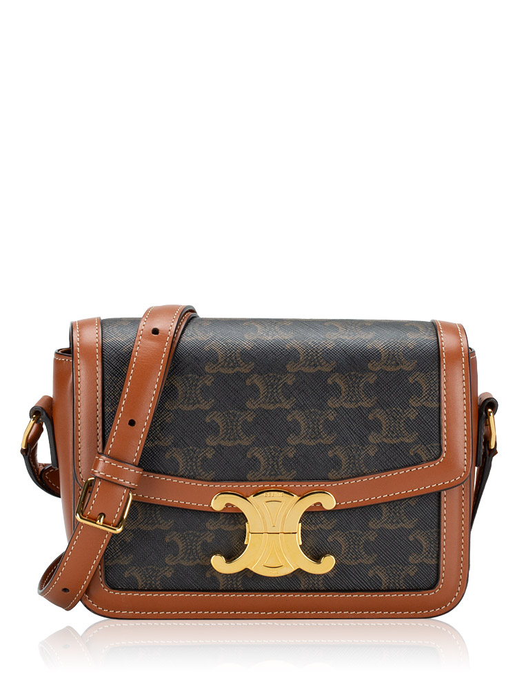 Canvas Triomphe Teen Shoulder Bag Tan