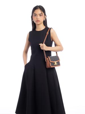 Canvas Triomphe Teen Shoulder Bag Tan