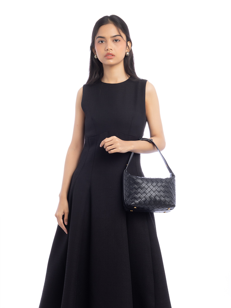 Calfskin Intrecciato Mini Wallace Black