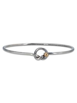 Sterling Silver and 18k Yellow Gold Love Knot Bangle