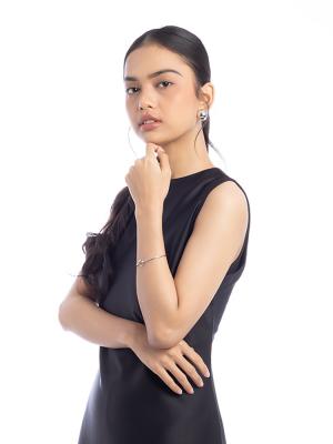 Sterling Silver and 18k Yellow Gold Love Knot Bangle