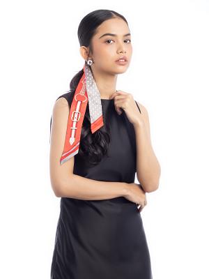 Grand Tralala Silk Twilly Gris Acier Grenadine