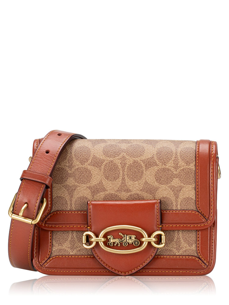 C8469 Signature Canvas Hero Crossbody Tan Rust