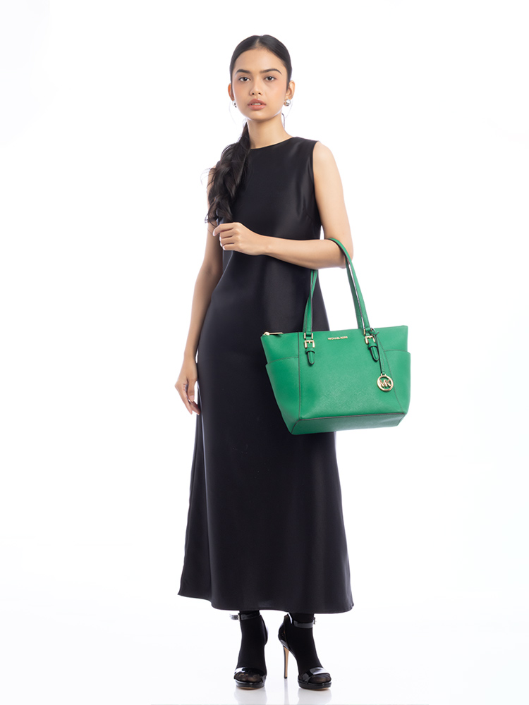 Charlotte Large Zip Tote Green