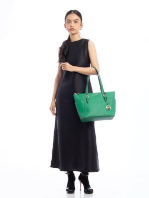 Charlotte Large Zip Tote Green