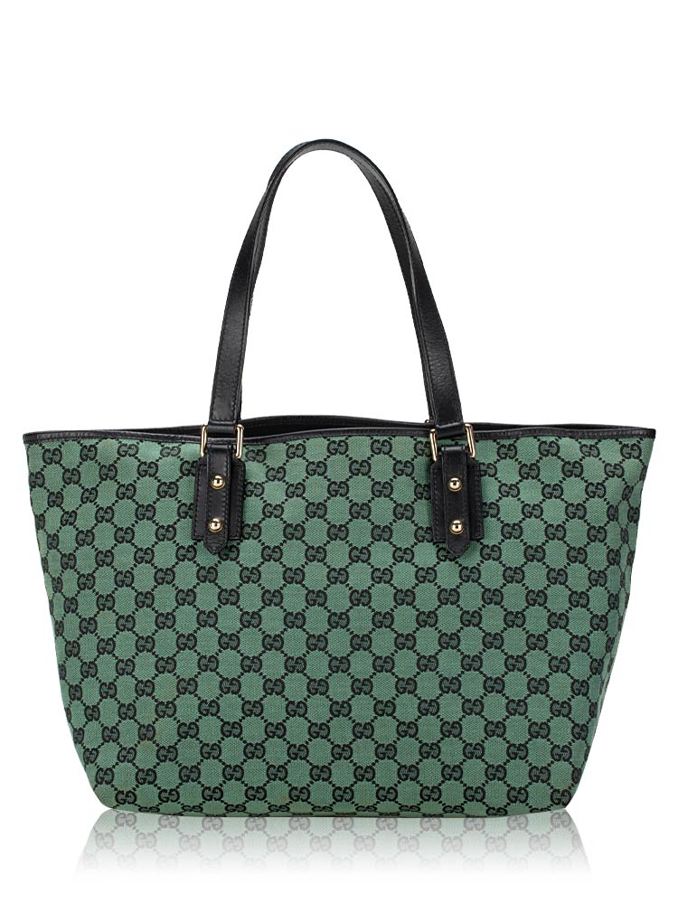 GG Canvas Jolicoeur Large Tote Green Black