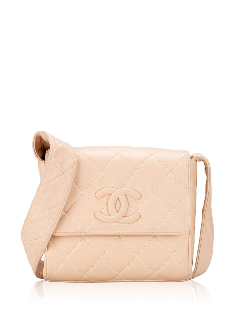 Vintage Lambskin CC Flap Crossbody Light Pink