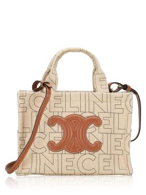 Printed Canvas Triomphe Thais Small Cabas Beige Tan