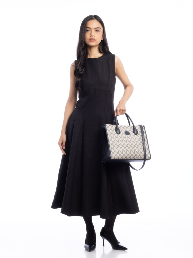 GG Supreme Retro Interlocking G Small Tote Beige Blue