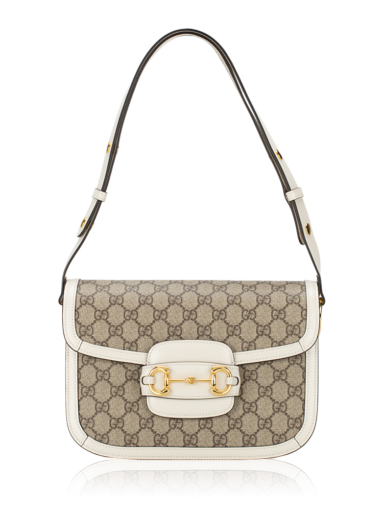GG Supreme Horsebit 1955 Medium Shoulder Bag Mystic White