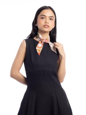 La Danse Des Amazones Silk Twilly Beige Corail Brun