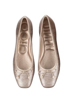 Glitter Fabric Elme Ballet Flats Macaron Sz 38.5