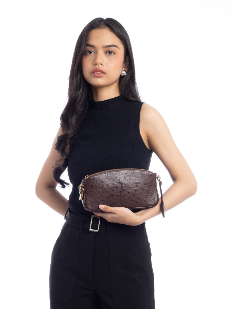 Ostrich Lockit Pochette Ebene