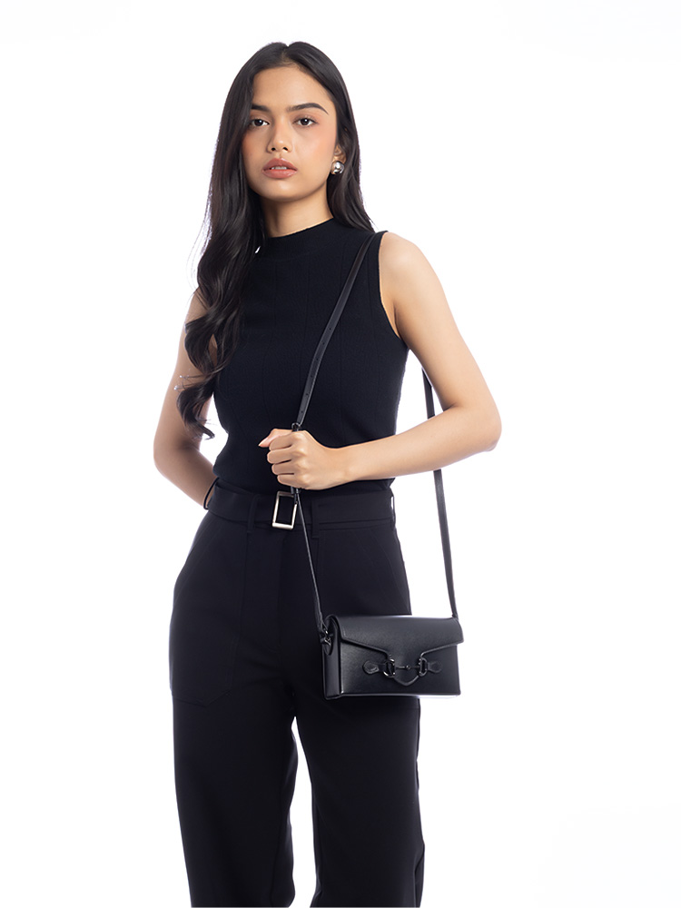 Calfskin Horsebit 1955 Mini Shoulder Bag Black
